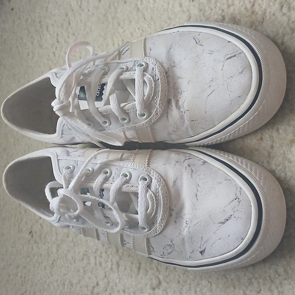 Adidas Marbled White Canvas Skateboard  Sneakers - Picture 3 of 10